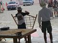 Man Rebuilding Team works on the new face